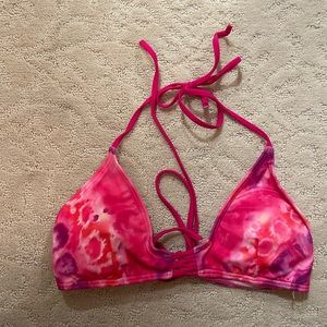 Pink Multicolor Bathing Suit Top